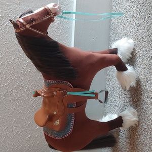Hand Crafted Brown Horse Doll with Saddle